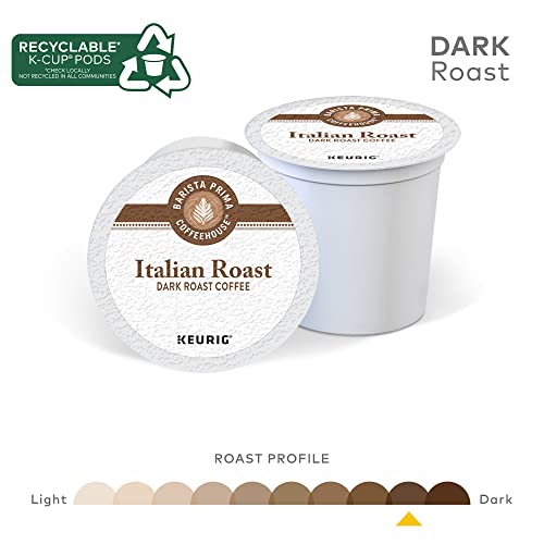 Italian Roast Coffee Pods - Dark Roast Single Serve K-Cup, 48 Count - Recyclable & Kosher