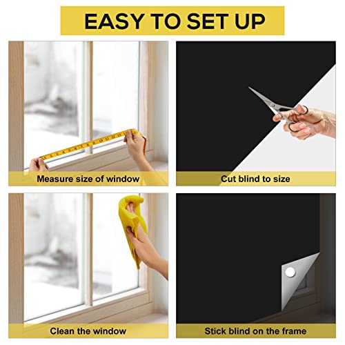 RUseeN 157.5" x 57.1" Blackout Curtains - Portable Window Shades for Bedroom & Travel