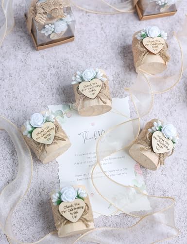 Light Brown 50 Pcs Wooden Tealight Candle Holders Wedding Party Favors
