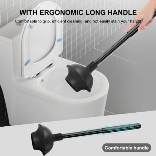 SetSail 3 Pack Toilet Brush and Plunger Set with Hidden Storage - Black