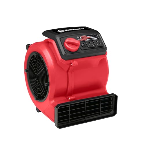 Vacmaster AM201 1101 Air Mover & Fitness Fan - Red, 550 CFM Drying & Cooling