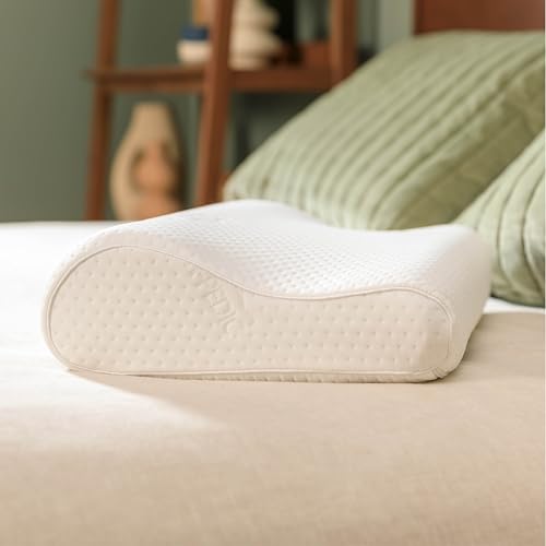 Tempur-Pedic Small Profile Neck Pillow - Extra Firm Support, White, 20x12.5x3.5" Variation 1