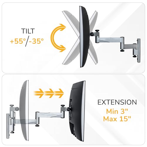 Full Motion RV TV Wall Mount with Locking Arm - Outdoor Indoor 19-43 Inch