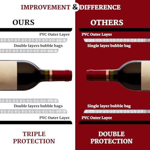 Reusable Wine Travel Bags Set - 8 Pack, Leakproof & Impact-Resistant