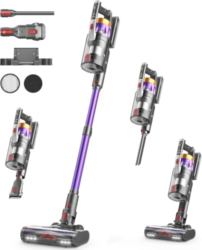 NADALY Black Cordless Vacuum Cleaner 650W 55KPa, Lightweight Stick Pet Hair Floor Cleaner