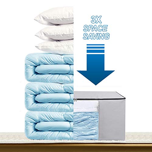 Gray Vacuum Storage Bags Cube Space Saver Set of 5 - Bedding Organizer