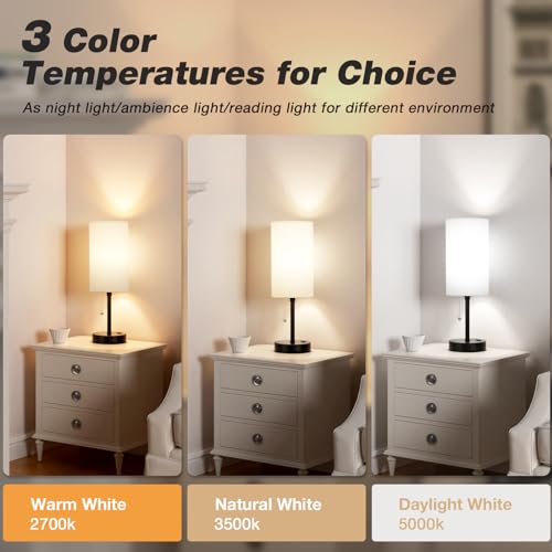 17.4-Inch Bedside Lamp with USB-C & USB Ports, AC Outlet, 3 Color Temperatures, White - Variation of THIS listing