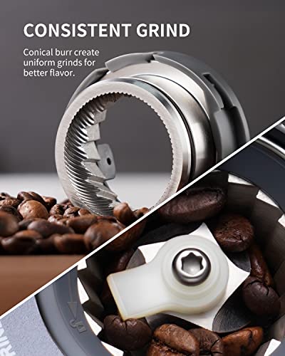 Medium SHARDOR Conical Burr Espresso Coffee Grinder with Timer & Adjustable Settings