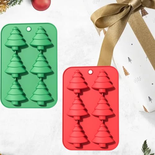 RIICFDD Christmas Silicone Molds 12-Cavity – Tree, Gummy/Cookie/Chocolate