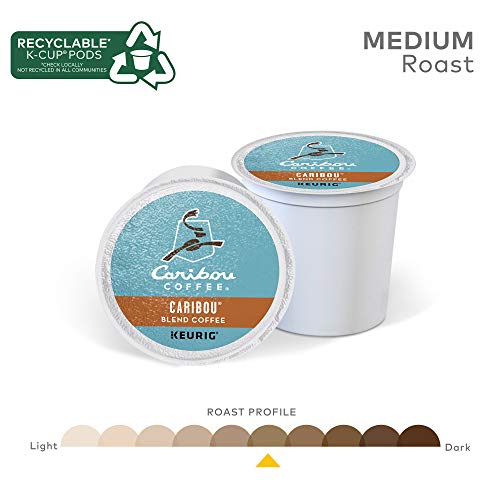 Caribou Blend Coffee Pods - Medium Roast, 24 Count Pack of 4 for Keurig