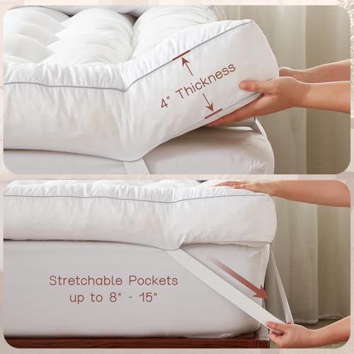 Queen Size 5 Inch Memory Foam Mattress Topper - Back Pain Relief, White - Variation of THIS listing