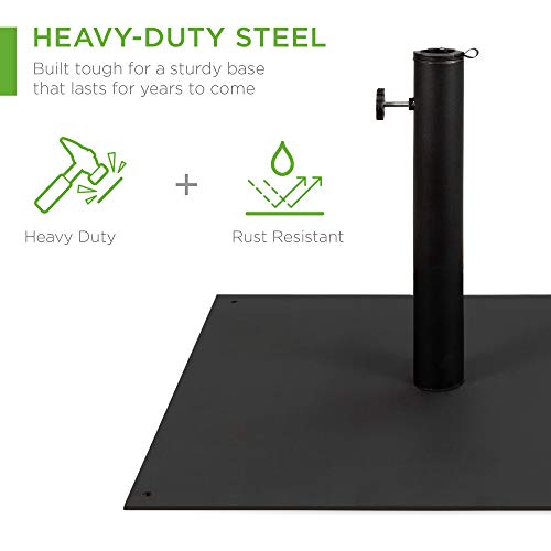 Heavy-Duty Steel Square Umbrella Base - Outdoor Patio Stand for Market & Sun Shade
