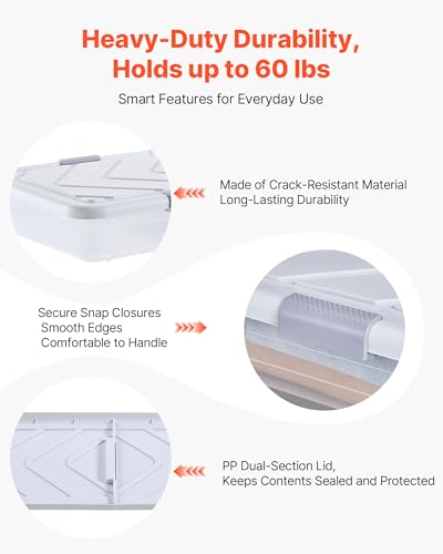 VEVOR Under Bed Storage with Wheels, 39.8 x 20.1 5.9 inch Underbed