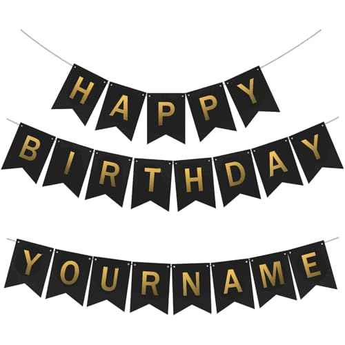 24pcs Blank DIY Black Banner Set, Personalized Banner Party Decorations Supplies Custom Signs, Customize Handwriting Banners for Birthday, Wedding, Baby Shower and Graduation Party Decorations