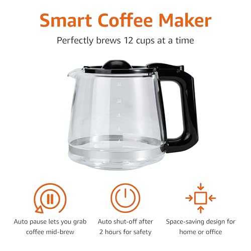 Programmable 12-Cup Drip Coffee Maker with Glass Carafe, Auto Shut-Off & Touch Screen