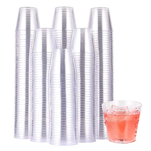 JOLLY CHEF 1000 Pack 1 oz Clear Disposable Plastic Shot Glasses - Tasting Cups