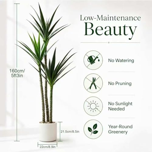 5ft Artificial Tropical Agave Plant – UV Resistant Fake Tree for Indoor Outdoor Decor