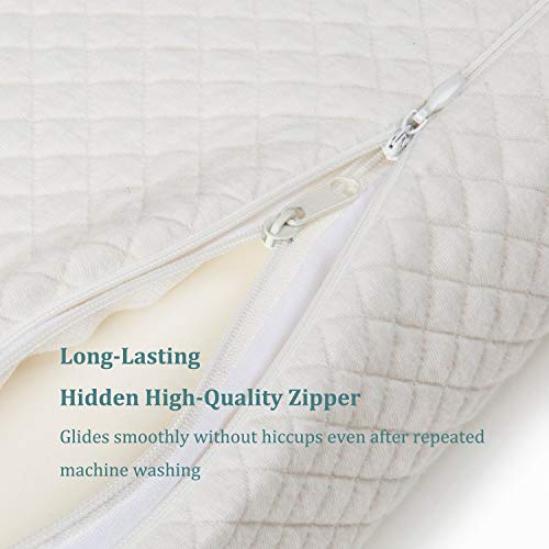 EPABO Queen Memory Foam Pillow for Neck Pain - Contour Orthopedic Cervical Support, White, 24x15x4.8 inches