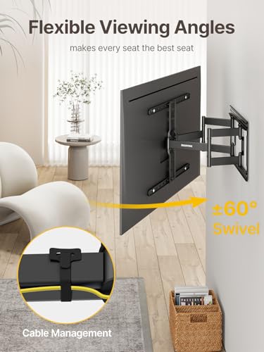 Ultra Slim Full Motion TV Wall Mount for 43-90 Inch TVs – Adjustable & Discreet