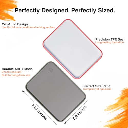 Wet Palette for Miniature Painting - Keeps Paint Fresh, 8.9-inch with 50 Sheets & Lid