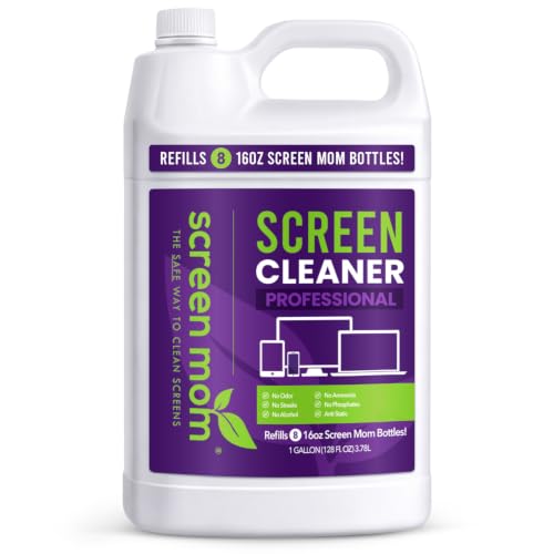 Screen Mom Screen Cleaner Spray 1-Gallon Refill with Dispenser - Streak-Free for TV, Laptop, Car & Monitor (128 Fl Oz)