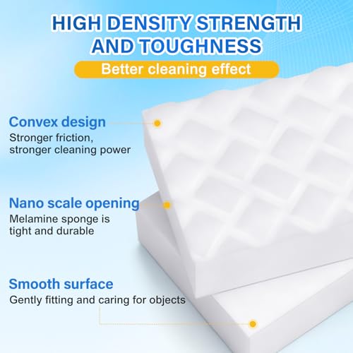 180 Pack Magic Sponges Cleaning Eraser - 2X Density Melamine Foam for Stain Removal