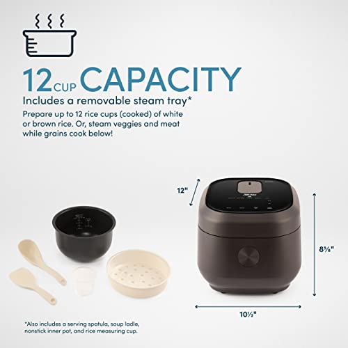 Black 12-Cup (Cooked) Induction Rice Cooker & Multicooker - AROMA ARC-7606B