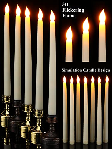 Treela 24 Pcs Flameless LED Taper Candles, 11 Inch Ivory, Minimalist Design