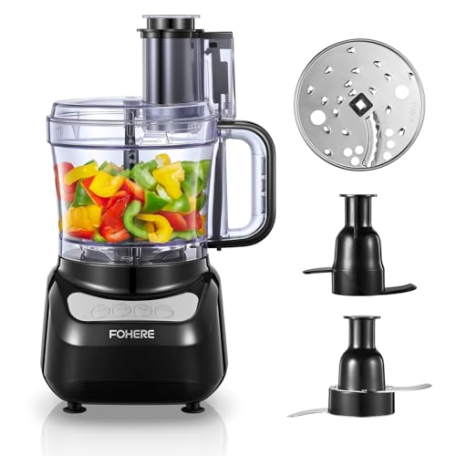 12-Cup Food Processor with Multiple Attachments, BPA-Free Stainless Steel, 2-Speed Control