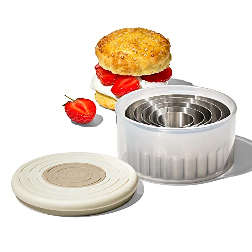 OXO Good Grips Double-Sided Cookie & Biscuit Cutter Set - Stainless Steel, 5 Sizes