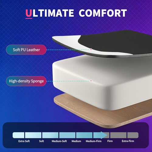 FDW White Gaming Chair with Lumbar Support & Headrest - Ergonomic PU Leather Desk Seat