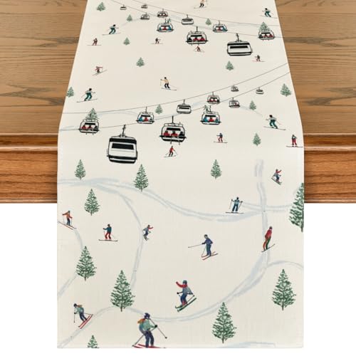 Artoid Mode Winter Table Runner 13x60 Inch Beige Home Decor for Dining