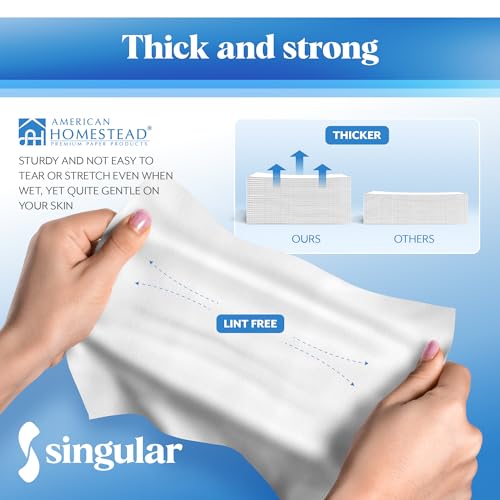 AH American Homestead Quilted Soft White Disposable Guest Towels 200 Count, 12 x 17 inches