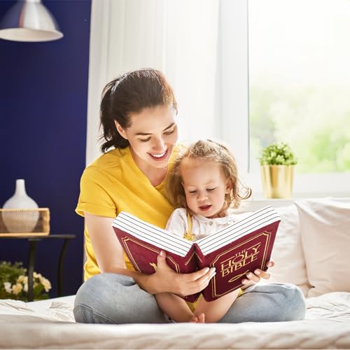 Children's Cartoon Plush Toy Throw Pillows, Christmas Holiday Bible Book Pillow That Opens, Home Aesthetic Room Decorative Pillow, Kids Pillow, for Bedroom Sofa Cushion Chair Couch Bed (Red)