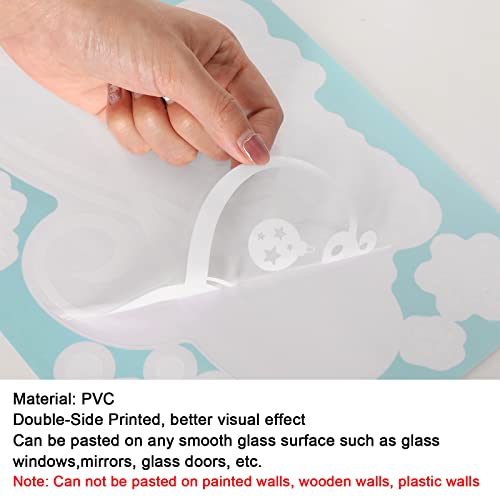 Whaline 9 Sheets Christmas Window Clings Stickers Double-Sided Merry Christmas Tree Snowflake Window Decals White Holiday PVC Stickers for Home Shop Glass Display Decoration, 9 Sheets