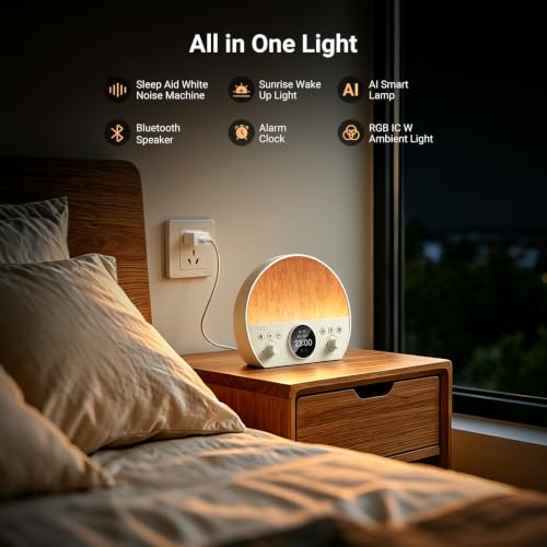 Sunrise Alarm Clock with Smart Wake Up Light, App Control & Sleep Timer