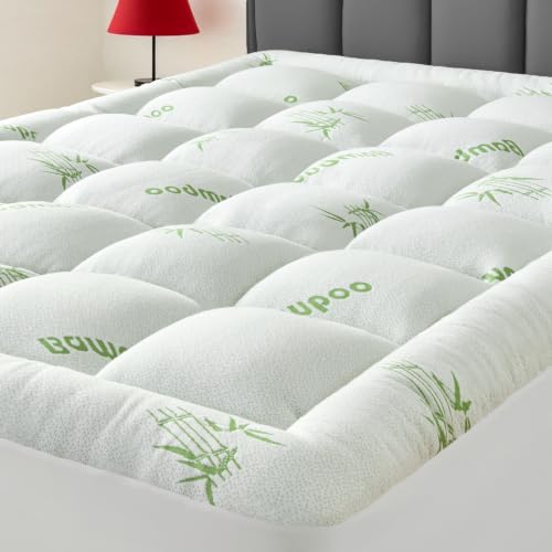 Queen Size Mattress Topper Viscose Derived from Bamboo, Soft Thick