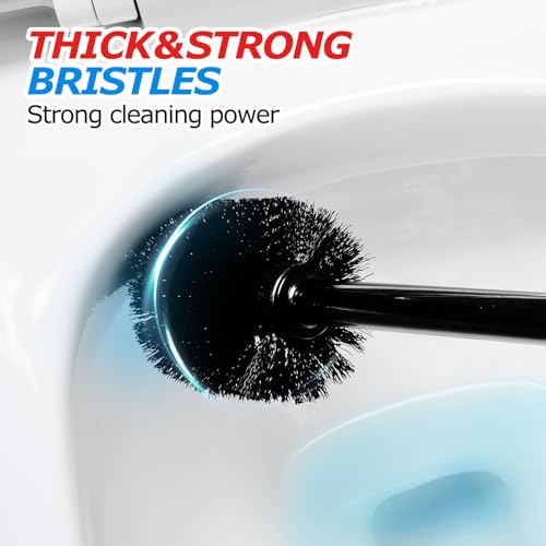 Black 3-Pack 2-in-1 Toilet Brush and Plunger Set with Extended Handle