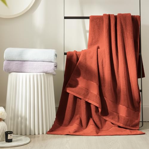 Marvione Burnt Orange 6-Piece Turkish Cotton Luxury Bath Towel Set