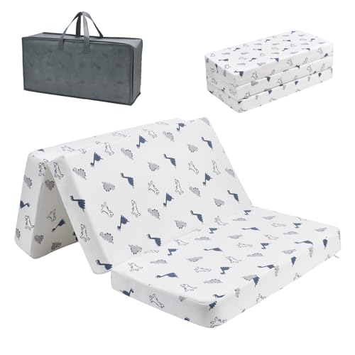 Portable Baby Playard Mattress 38x26x3 Inches with Waterproof Cover - White, One Size