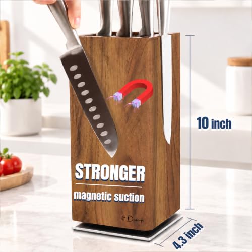 Dmore magnetic knife block without knives 360° rotatable holder stand