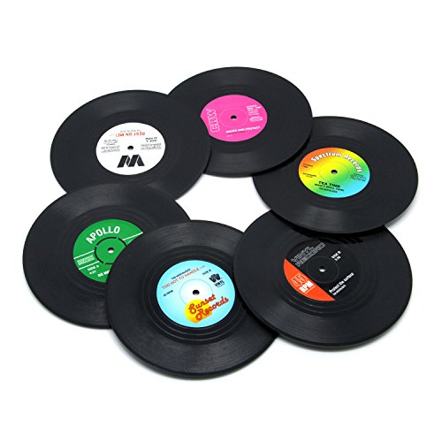 DuoMuo Coaster Vinyl Record Disk Coasters for Drinks - Tabletop