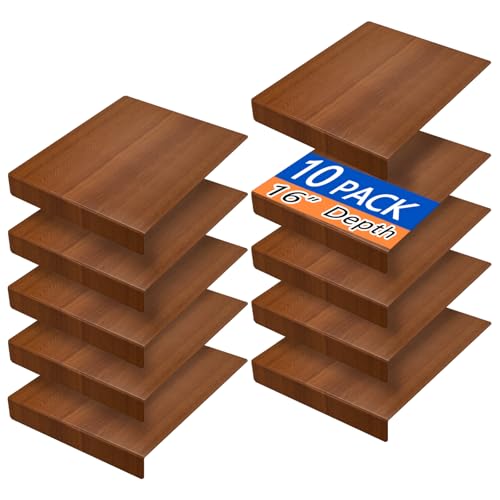 16-Inch Depth Wire Shelf Covers for Pantry Rack, Brown 10pcs - Upgraded Fit & Easy Installation