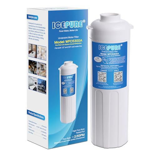 ICEPURE WFC5300A Under Sink Water Filter System - 3 Year/22000 Gallon Replacement, Heavy Metal & Chlorine Removal
