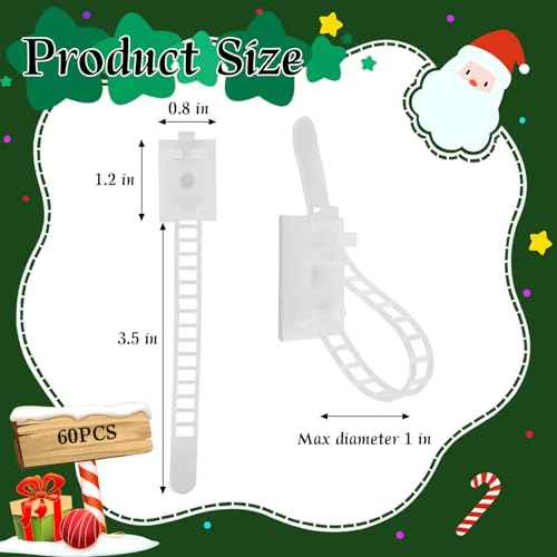 60 Pcs Adjustable Christmas Garland Hangers, Garland Hangers for Front Door, Mantle, Fireplace, Window, Wreaths, and Stocking Decorations