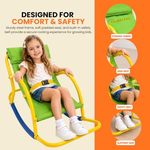 PLATPORTS Adventurer Oversized Sensory Rocking Chair for Kids Ages 5–7, Indoor & Outdoor
