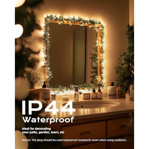 Brightown Christmas Lights, 100-Count 25ft Clear Incandescent Bulb Mini String Lights for Indoor Holiday Decor, Christmas Tree Garland Wedding Party Multi-Use Decoration, White Wire