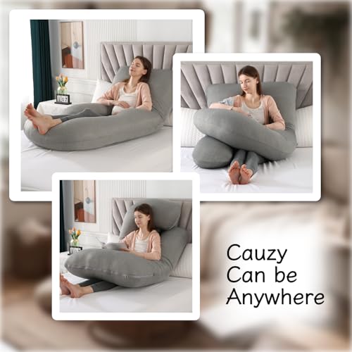 ALLOPERA Full Body Pregnancy Pillow 57 Inch with Cooling Cover - Maternity Support Cushion
