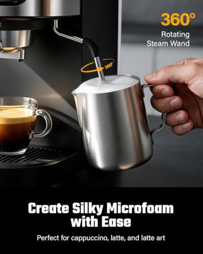 Espresso Machine with Milk Frother - 15 Bar Cappuccino & Latte Maker