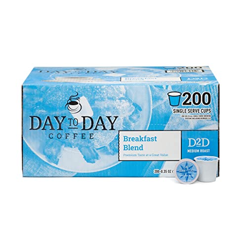 Day To Day Coffee Pods Breakfast Blend Medium Roast 200 Count - Compatible with Keurig